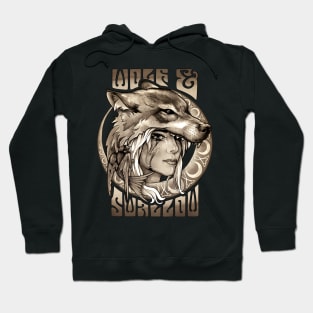 Wolf & Swallow - Art Nouveau [SEPIA] Hoodie